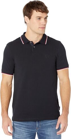 A|X Armani Exchange Men's Short Sleeve Jersey Knit Polo, Black, XL in Kuwait