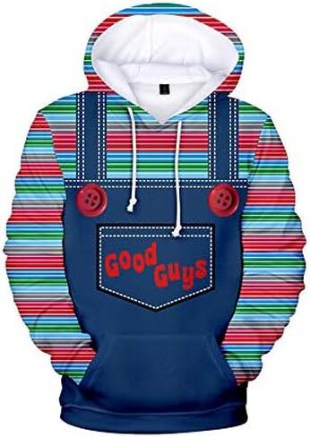 Chucky Hoodie Jackets Men Costume Halloween Cosplay Pullover Shirt Sweatshirt in Kuwait