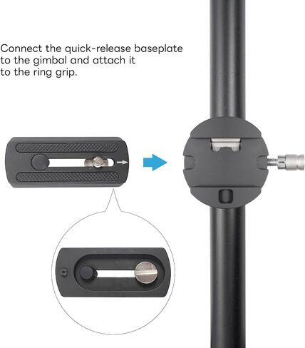 DF DIGITALFOTO Handheld Ring Grip,Dual Handlebar Ring with Gear Adapter Compatible with ZHIYUN Crane 3S Stabilizer/Ronin S Gimbal,Etc in Kuwait