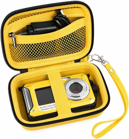 GWCASE Digital Camera Case Compatible with CAMKORY/for YISENCE/for VAHOIALD/for Kodak Pixpro/for Canon PowerShot ELPH 180 190/ for Sony DSCW800 DSCW830 Kids Camera with SD Card and Cable -Blue in Kuwait