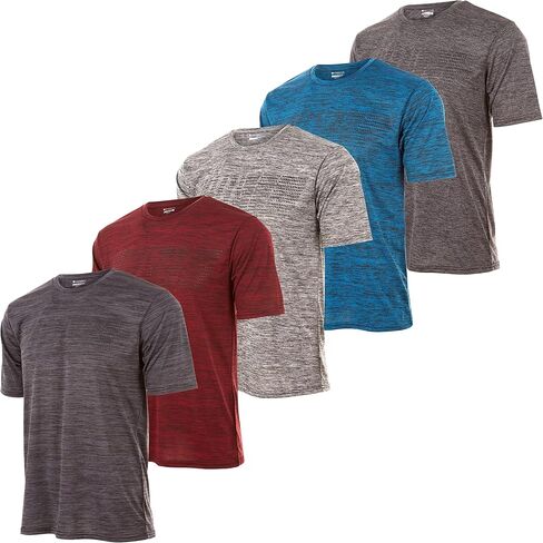 Mens Active T-Shirt - Quick-Dry Athletic Workout Training Crew Neck Short Sleeve Top 5 Pack in Kuwait