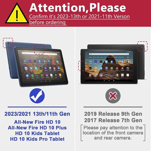 Grifobes (for 13th/11th Generation 2023/2021 Release) All New Kindle Fire HD 10/10 Plus, HD 10 Kids/Kids Pro Tablet, 3-in-1 Heavy Duty Rugged Protective Cover with Stand for Boys Children in Kuwait
