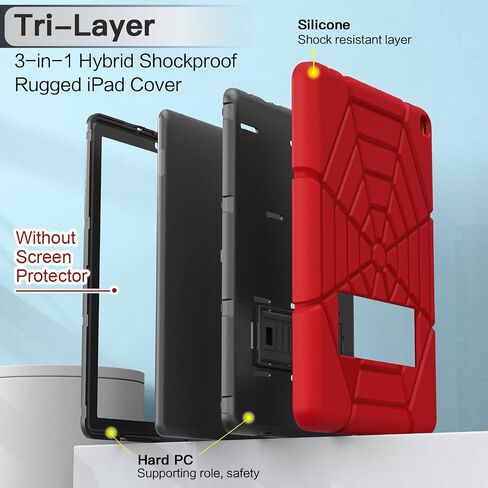 Grifobes (for 13th/11th Generation 2023/2021 Release) All New Kindle Fire HD 10/10 Plus, HD 10 Kids/Kids Pro Tablet, 3-in-1 Heavy Duty Rugged Protective Cover with Stand for Boys Children in Kuwait