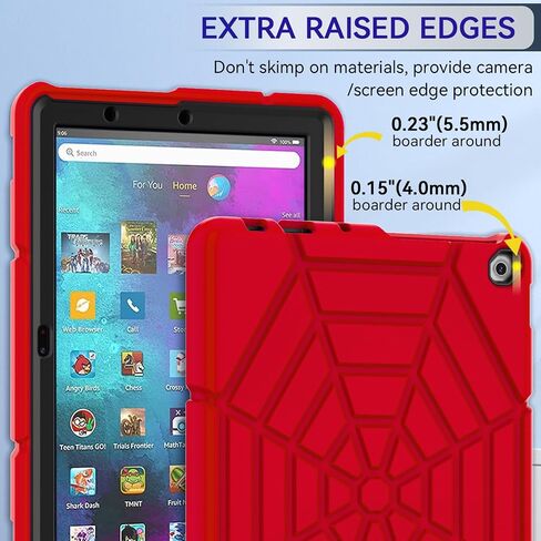 Grifobes (for 13th/11th Generation 2023/2021 Release) All New Kindle Fire HD 10/10 Plus, HD 10 Kids/Kids Pro Tablet, 3-in-1 Heavy Duty Rugged Protective Cover with Stand for Boys Children in Kuwait
