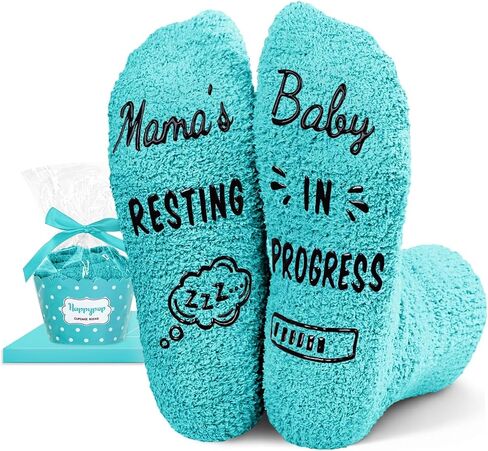 HAPPYPOP Pregnancy Gifts for New Mom Pregnant Mom Gifts for Pregnant Women Mom to Be Gift, Mom Socks Hospital Socks for Labor and Delivery in Kuwait