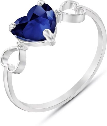 Galaxy Gold GG 14k Gold Genuine Diamonds & Heart-shaped Natural Sapphire Ring in Saudi Arabia