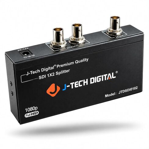 J-Tech Digital SDI Splitter | 1 Input, 4 Outputs | Supports 1320ft. | Compatible with SD, HD, 3G-SDI for Cameras, Monitors in Kuwait