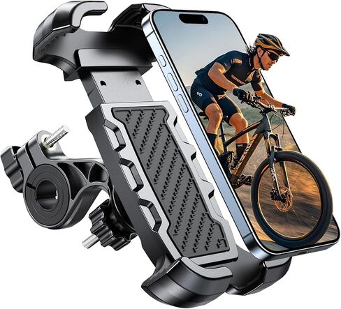 Viccux Motorcycle Phone Mount, Upgrade [Never Fall Off] [0 Shake] [3s Put & Take] Bike Phone Mount, 360° Rotatable Phone Holder for Motorcycle Bike Bicycle Scooter, Compatible with Cellphones 4.7-6.8" in Kuwait