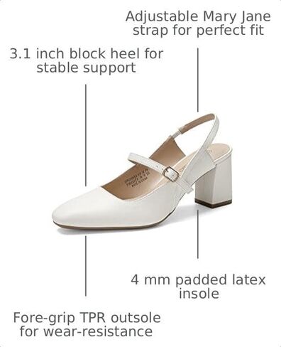 DREAM PAIRS Women's Closed Toe Chunky High Heels Mary Jane Block Square Toe Slingback Strappy Dress Work Pumps Shoes in Kuwait