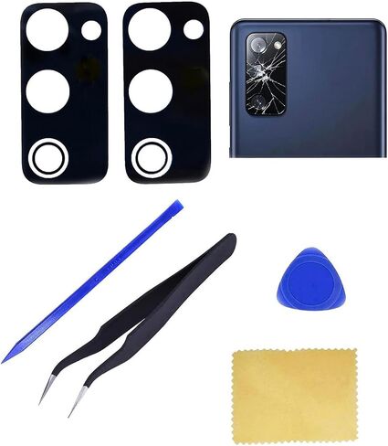 Ubrokeifixit Galaxy S20 FE Rear Back Camera Glass Lens Cover Replacement for Samsung Galaxy S20 FE 2020 G780,S20 FE 5G G781(NOT for S20 6.2"/S20+ 6.7"/S20 Ultra 6.9") (Black/2 Pcs/S20 FE 6.5") in Kuwait