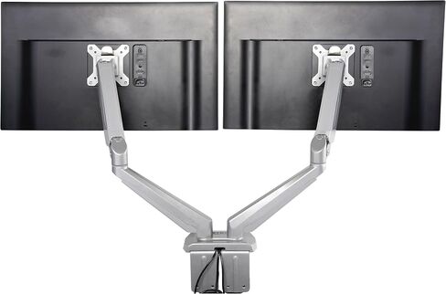 StarTech.com Desk Mount Dual Monitor Arm - Adjustable - Supports Monitors 12" to 30" - Full Motion VESA Mount Double Monitor Arm - Desk Clamp - Black (ARMSLIMDUO) in Kuwait