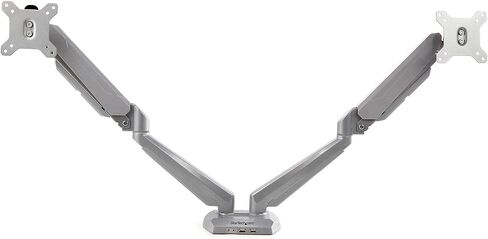 StarTech.com Desk Mount Dual Monitor Arm - Adjustable - Supports Monitors 12" to 30" - Full Motion VESA Mount Double Monitor Arm - Desk Clamp - Black (ARMSLIMDUO) in Kuwait