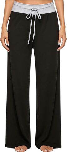 LOCUBE Women's Pajama Pants Comfy Loose High Waisted Lounge Pants Drawstring Wide Leg Yoga Pants in Kuwait