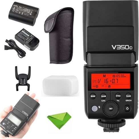 Godox V350O TTL Flash for Olympus Panasonic GN36 1/8000s HSS Camera Flash w/ 2000mAH Battery 500 Times Full Power Flash 0.1s-1.7s Recycle Time for Olympus Panasonic Camera (V350-O) in Kuwait