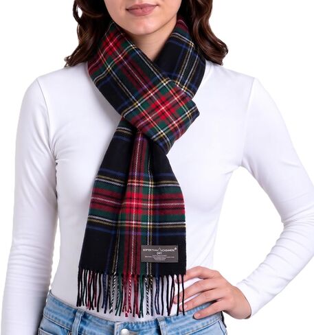 D&Y Unisex Classic Softer Than Cashmere Plaid Fringe End Scarf in Kuwait