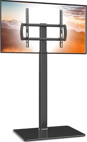 Universal Floor TV Stand with Mount 80 Degree Swivel Height Adjustable and Space Saving Design for Most 27 to 65 inch LCD, LED OLED TVs, Perfect for Corner & Bedroom HT1002B in Kuwait