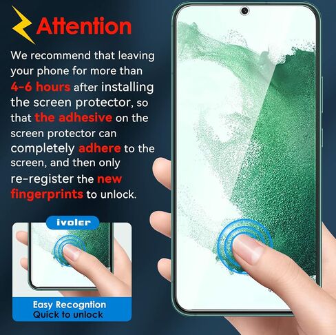 ivoler [2+2 Pack Tempered Glass Screen Protector for Samsung Galaxy S22 5G 6.1'' 2022 [2 Pack] [Not Fit Galaxy S22Plus&S22 Ultra ] with [2 Pack] Camera Lens Protector with Alignment Frame Clear in Kuwait