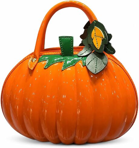 QZUnique Pumpkin Shoulder Bag 3D Glossy PU Purses Halloween Novelty Crossbody Bag holiday Party Gift Candy Bag in Kuwait