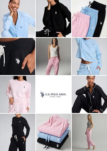 U.S. Polo Assn. Womens Short Sleeve Shirt and Pajama Pants with Pockets Lounge Sleepwear Set in Kuwait