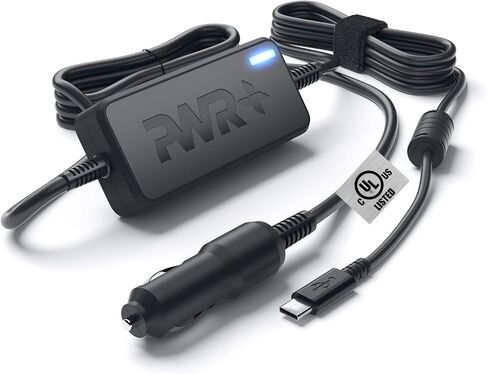 Pwr USB-C CAR Charger for Dell Latitude 11 12 13 5175 5285 5289 7275 7285 7370, Dell Pro 13 14 16 Plus, Dell XPS 12 13 9370 9365, Dell Chromebook 11 3100 5190 - UL Listed 10 Ft Power Supply Cord 90W in Kuwait