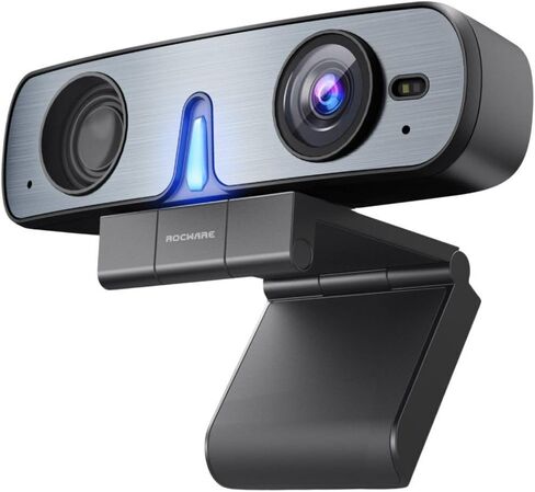 ROCWARE Webcam with Microphone, RC15 1080P Computer Camera for PC 30pfs with 110°FOV/Privacy Cover/Low Light Correction,USB Web Cam for Zoom/Skype/Teams/Conference/Video Calling/Meeting in Kuwait