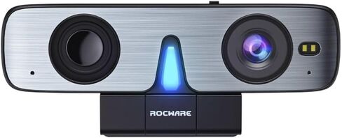 ROCWARE Webcam with Microphone, RC15 1080P Computer Camera for PC 30pfs with 110°FOV/Privacy Cover/Low Light Correction,USB Web Cam for Zoom/Skype/Teams/Conference/Video Calling/Meeting in Kuwait