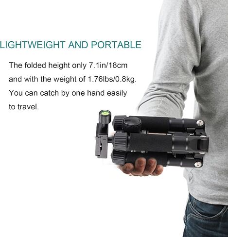 Tabletop Portable Metal Mini Camera Tripod,20" DSLR Aluminum Travel Tripod with 360 Degree Pan Ball Head Load up to 13.23 Pounds,Compatible with Canon,Nikon,Sony in Kuwait