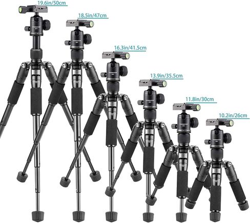 Tabletop Portable Metal Mini Camera Tripod,20" DSLR Aluminum Travel Tripod with 360 Degree Pan Ball Head Load up to 13.23 Pounds,Compatible with Canon,Nikon,Sony in Kuwait