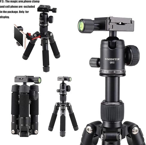 Tabletop Portable Metal Mini Camera Tripod,20" DSLR Aluminum Travel Tripod with 360 Degree Pan Ball Head Load up to 13.23 Pounds,Compatible with Canon,Nikon,Sony in Kuwait