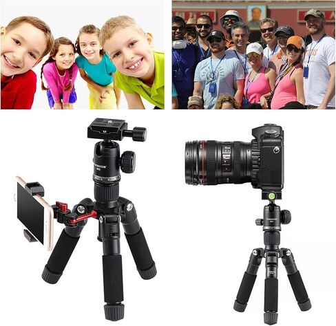 Tabletop Portable Metal Mini Camera Tripod,20" DSLR Aluminum Travel Tripod with 360 Degree Pan Ball Head Load up to 13.23 Pounds,Compatible with Canon,Nikon,Sony in Kuwait