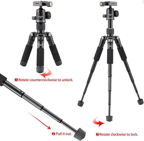 Tabletop Portable Metal Mini Camera Tripod,20" DSLR Aluminum Travel Tripod with 360 Degree Pan Ball Head Load up to 13.23 Pounds,Compatible with Canon,Nikon,Sony in Kuwait