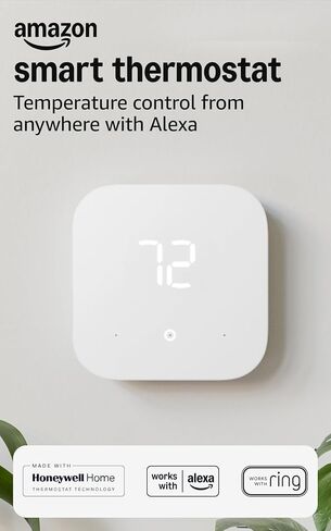 Amazon Smart Thermostat – Save money and energy - Works with Alexa and Ring - C-wire required in Kuwait