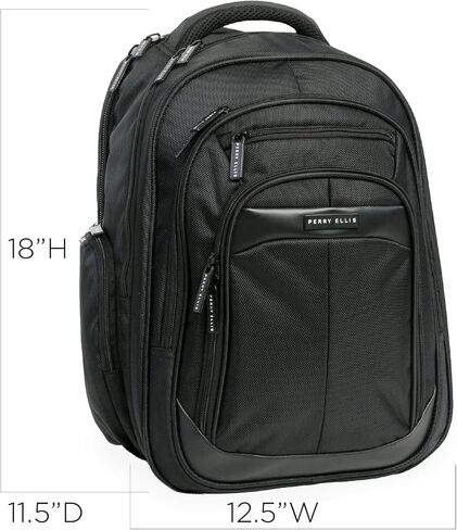 Perry Ellis M140 Business Laptop Backpack, Black, One Size in Kuwait