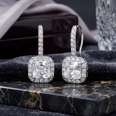 Mariell Radiant-Cut Cubic Zirconia Bridal Earrings, Dangle Earrings for Brides, Wedding Earrings with CZ Crystals, Drop Earrings for Brides, Bridesmaids, Mother of the Bride in Kuwait