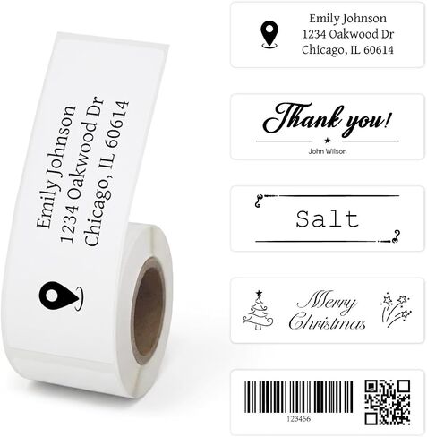 PUQU 30x70mm Direct Thermal Sticker Labels, Self-Adhesive All-Purpose Label Maker Tape, Compatible with AQ Series Label Printer, Refills Standard Laminated Office Labeling, 3 Rolls, 330 Labels in Kuwait