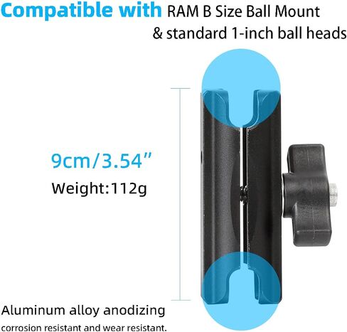 Double Socket Arm Aluminum Alloy Long Arm Full Length 5.9",Compatible with RAM Mounts and Motorcycle/Bike/Car Cellphone Holder with 1 Inch Ball in Kuwait