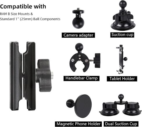 Double Socket Arm Aluminum Alloy Long Arm Full Length 5.9",Compatible with RAM Mounts and Motorcycle/Bike/Car Cellphone Holder with 1 Inch Ball in Kuwait