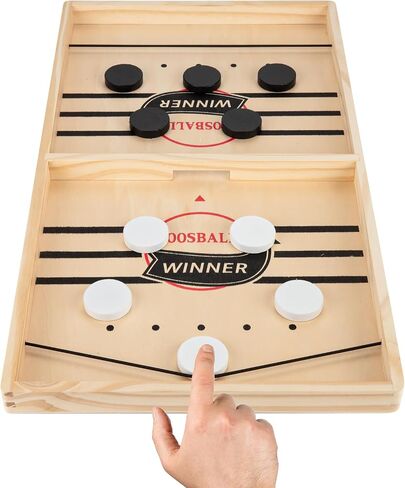Large Sling Puck Game, Foosball Winner Board Game, Wooden Hockey Table Game, Fast Paced Slingshot Game Board, Rapid Sling Table Battle Speed String Puck Game for Kids Adults & Family Party in Kuwait