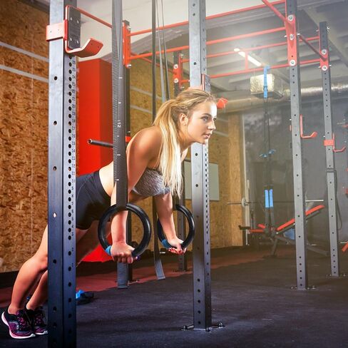 PACEARTH Gymnastic Rings 1100lbs Capacity with 14.76ft Adjustable Buckle Straps Pull Up Exercise Rings Non-Slip Rings for Home Gym Full Body Workout in Kuwait