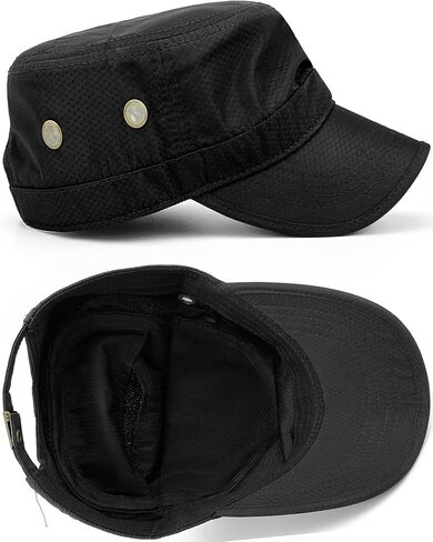 REDSHARKS Hidden Pocket Cadet Army Hat Quick Dry Military Style Flat Top Baseball Dad Sun Cap in Kuwait