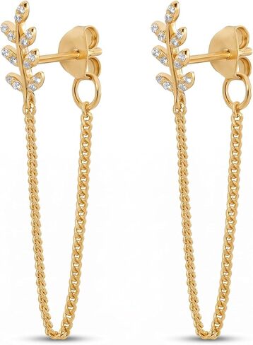 MILLA Silver & Gold Chain Earrings for Women - 14K Gold Butterfly Earrings for Women & More Trendy Earrings Styles - Comfortable Cute Earrings Aesthetic Jewelry in Kuwait
