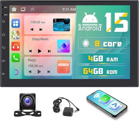 4+64GB Newest Android 13 Double Din Car Stereo Wireless Apple Carplay, 7 Inch Touchscreen Android Auto Car Radio Receiver with 59 Themes Customize APPs Support GPS Navigation DSP Split Screen USB in Kuwait