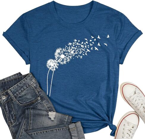 Dandelion Shirt Women Inspirational Graphic Tee Spread Kindness Tshirt Women's Funny Cute Flower Tops in Kuwait