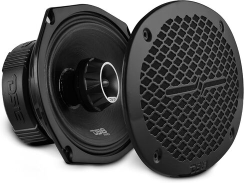 DS18 PRO-ZT6 6.5-Inch 2 Way Pro Audio Midrange Speakers with Built-in Bullet Tweeter 4-Ohms 450W Max 225W RMS Water Resistant - Black Metal Mesh Grill Included (1 Speaker) in Kuwait