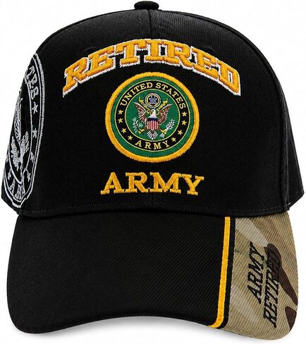 Officially Licensed US Army Retired Baseball Cap in Black & Digital Camo in Kuwait