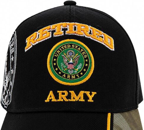 Officially Licensed US Army Retired Baseball Cap in Black & Digital Camo in Kuwait