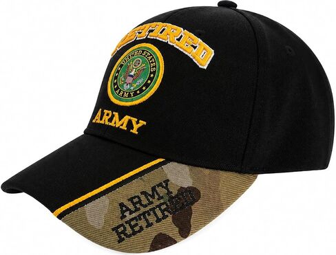Officially Licensed US Army Retired Baseball Cap in Black & Digital Camo in Kuwait