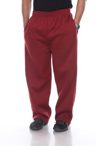 Mens Fleece Sweatpants Open Bottom Joggers Straight Leg Running Casual Loose Fit Athletic Pants with Pockets in Kuwait