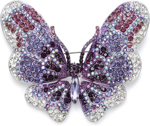 EVER FAITH Women's Austrian Crystal Butterfly Brooch in Kuwait