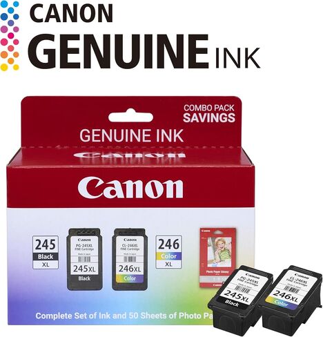Canon PG-245XL/CL-246XL Ink/Photo Paper Pack, Compatible to MX490, MX492, MG2522, MG3020,MG2920,MG2924,iP2820,MG2525 and MG2420 in Kuwait